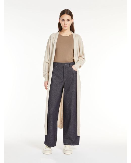 Max Mara Black Logo Patch Wide-Leg Jeans