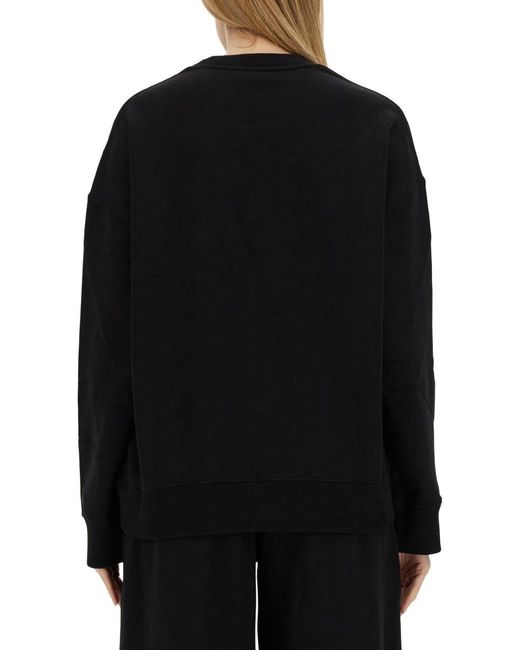 Stella McCartney Black Logo Printed Crewneck Sweatshirt