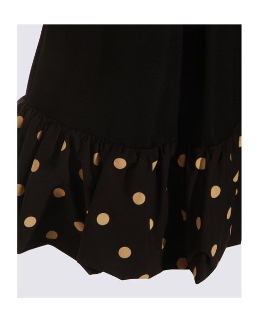 Moschino Black Polka Dots Diagonal Miniskirt