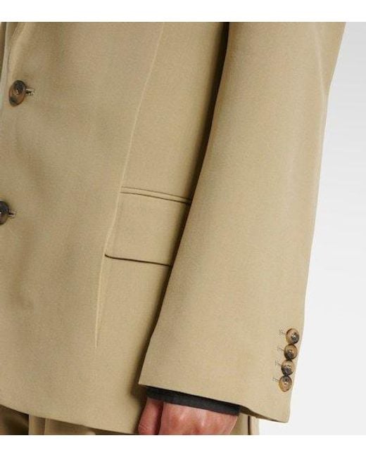 Victoria Beckham Natural Single-Breasted Blazer