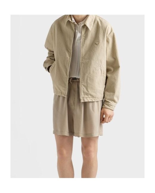 Prada Natural Old Denim Blouson Jacket for men