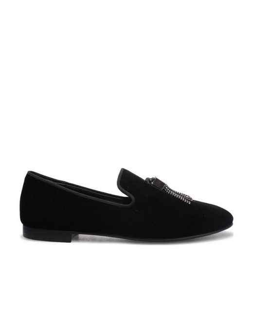 Giuseppe Zanotti Black Logo Round-Headed Business Casual Shoes for men