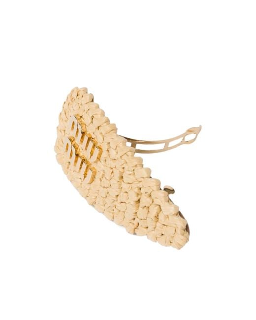 Miu Miu Metallic Woven Fabric Hair Clip