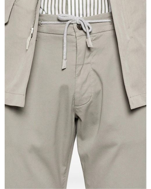 Eleventy Gray Drawstring Turn-Up Pants for men