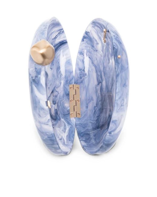 Cult Gaia Blue Marble-Textured Clutch