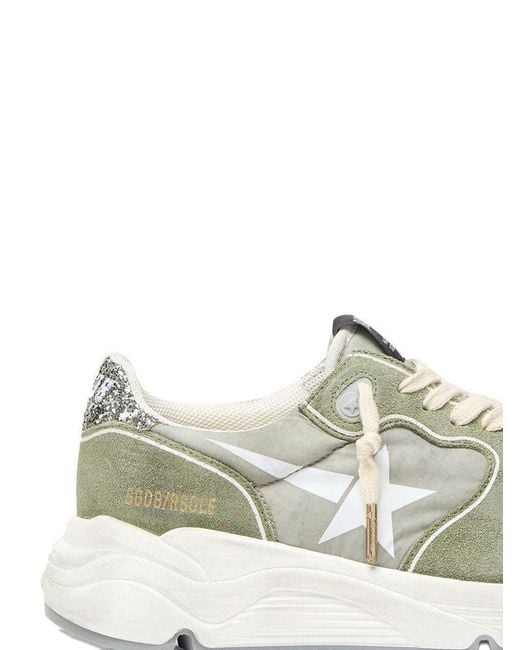Golden Goose Deluxe Brand Green Running Sole Lace-Up Sneakers