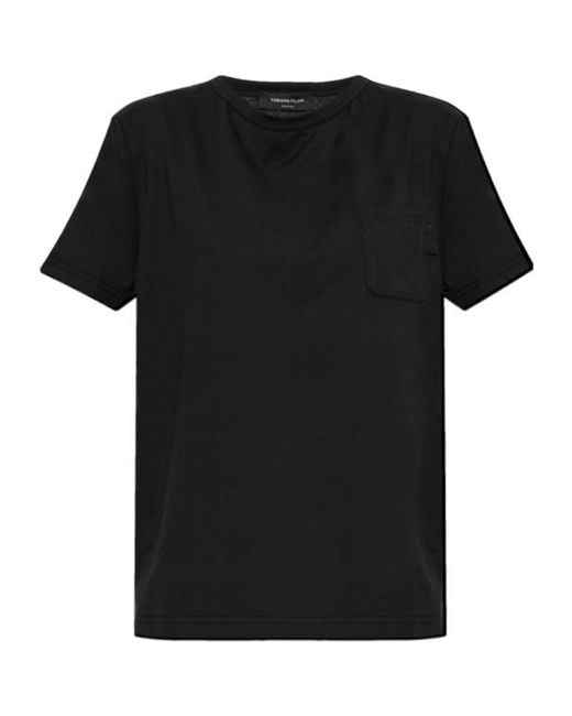 Fabiana Filippi Black Crew-Neck Pocket T-Shirt