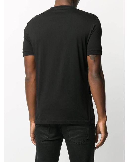 Giorgio Armani Black Logo Printed Crewneck T-Shirt for men