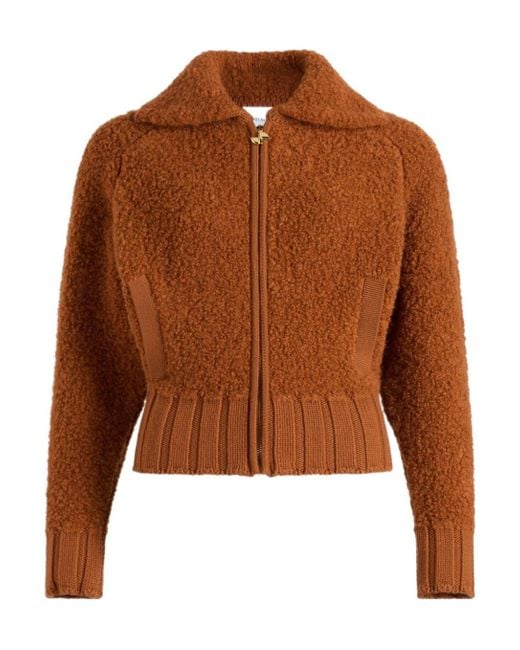 Patou Brown Boucl Bomber Jacket