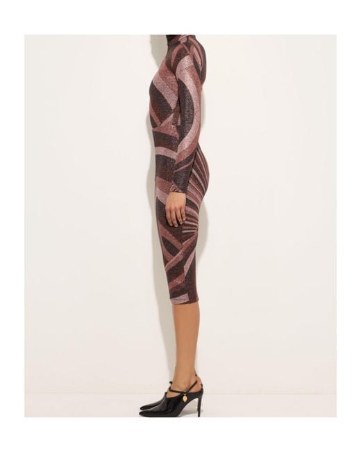 Emilio Pucci Purple Iride Print Lurex Jersey Skirt