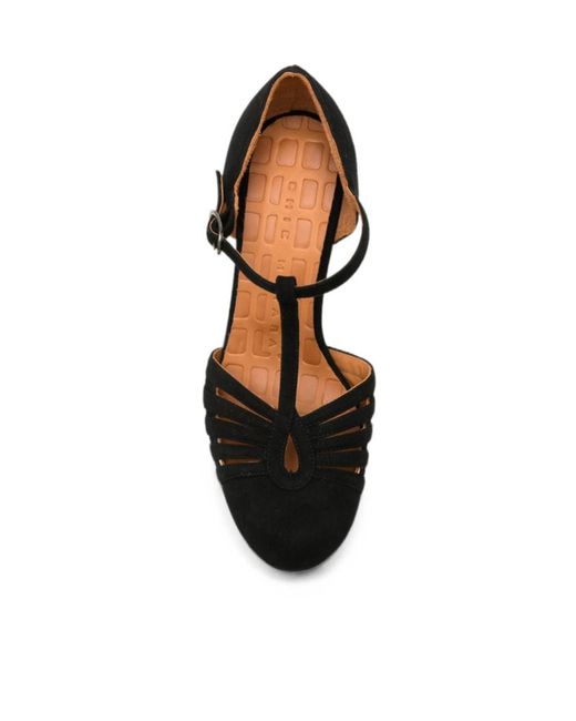 Chie Mihara Black Openwork High Heels