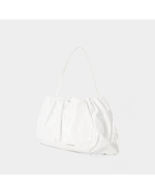 Staud White Phoebe Logo Lettering Tote Bag
