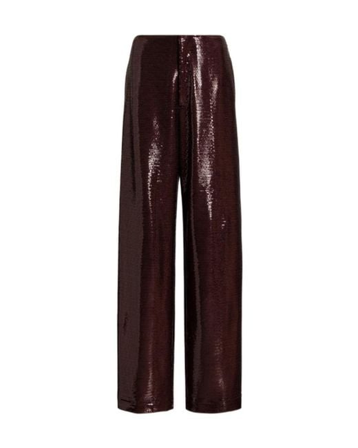 Alberta Ferretti Purple Sparkling Night Wide-Leg Sequined Trousers