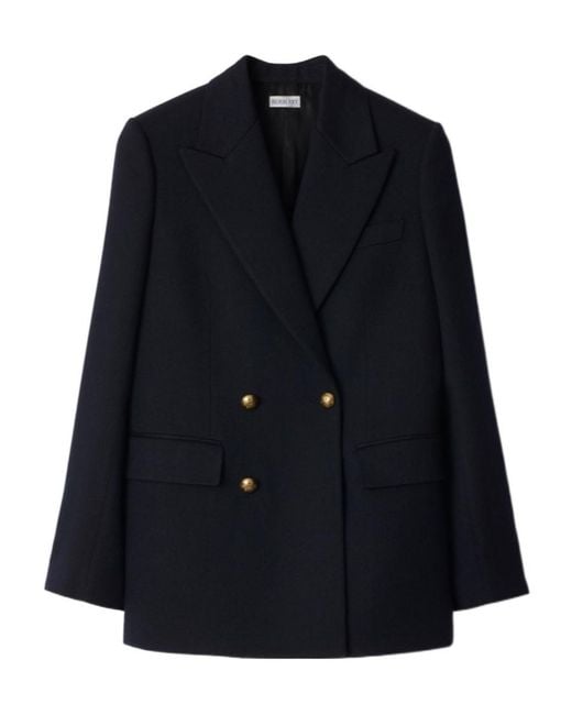 Burberry Blue Double Breasted Tailored Blazer