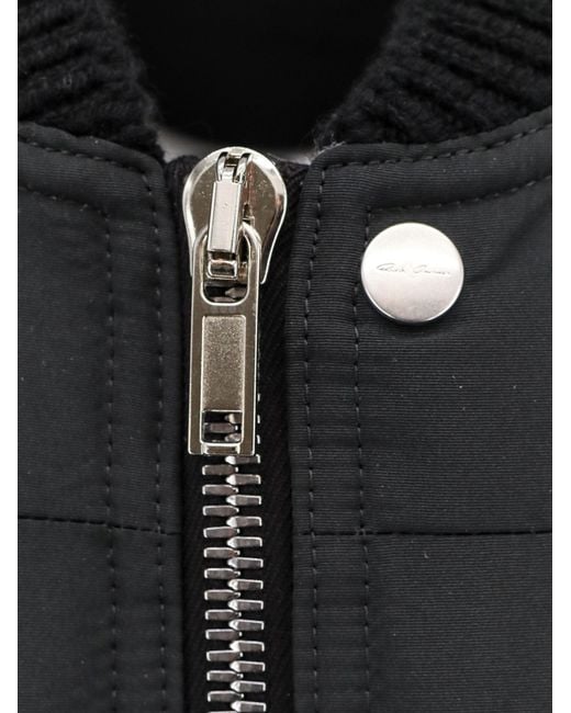 Rick Owens Black Zip-Up Sleeveless Gilet for men