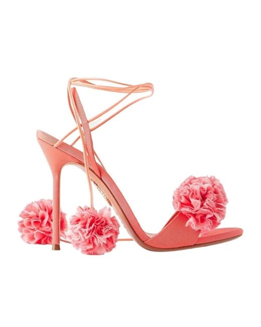 Aquazzura Red Strappy High-Heeled Sandals