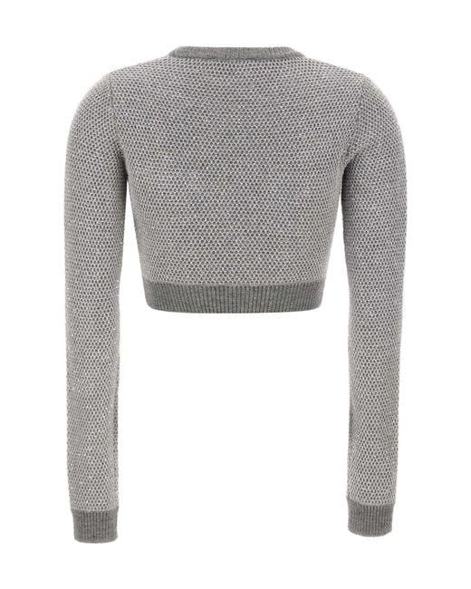 Elisabetta Franchi Gray Sequins Knit Top
