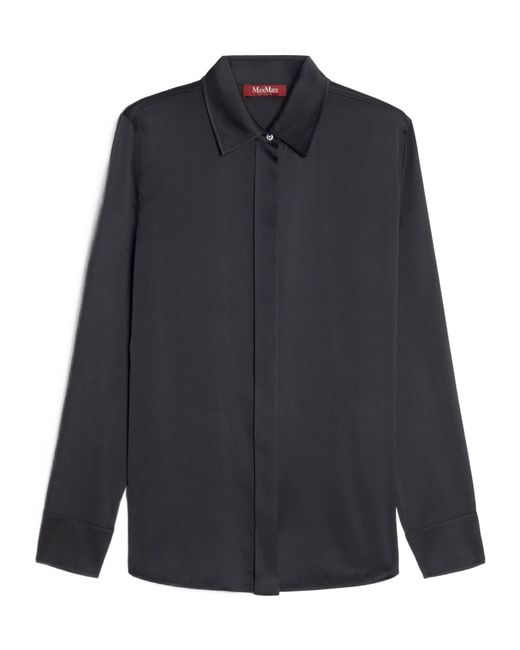 Max Mara Blue Studio Baden Curved Hem Long-Sleeved Top