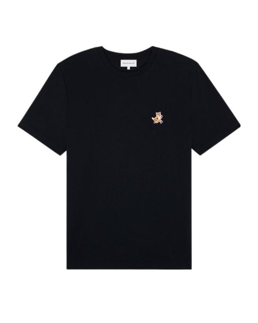 Maison Kitsuné Black Maison Kitsuné Speedy Fox Patch Comfort T-Shirt for men