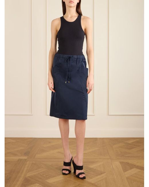 Alaïa Blue Alaïa Drawstring Shell Skirt