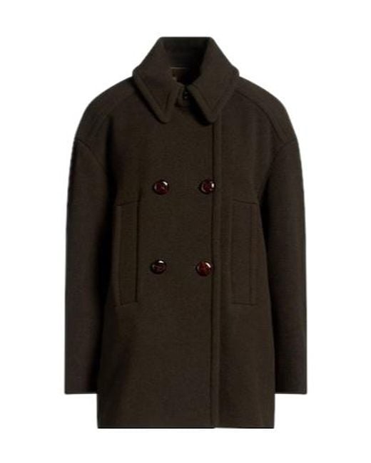 Isabel Marant Black Double-Breasted Wool Coat