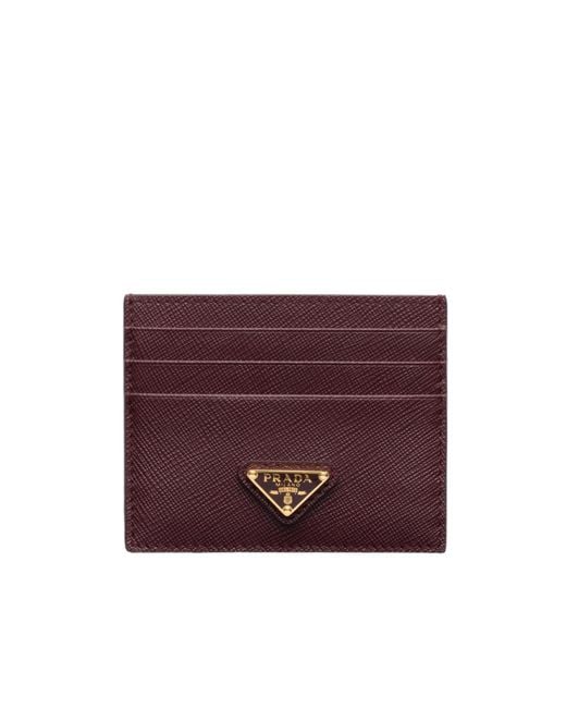 Prada Purple Logo Plaque Card Holder