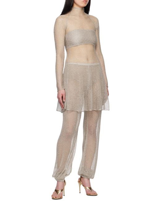 Alaïa Gray Alaïa Mesh Knit Short Dress