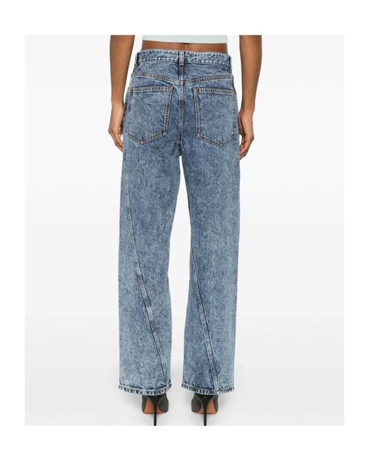 Alaïa Blue Alaïa Twisted Straight Cut Jeans