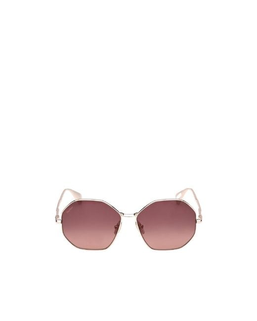 Max Mara Pink Miller Geometric Frame Sunglasses