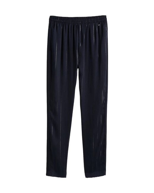 Tommy Hilfiger Blue Loose Fit Metal Striped Pants