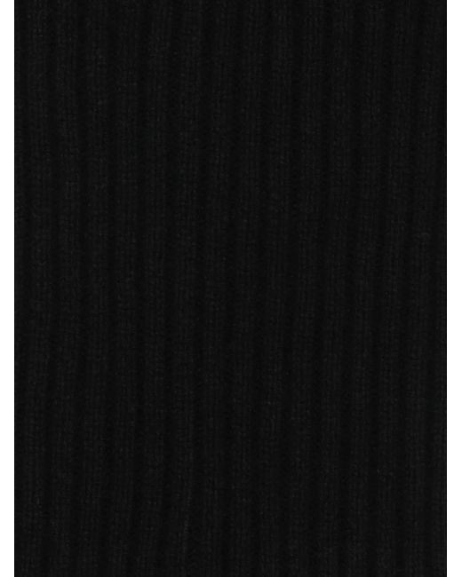Rick Owens Black Ribbed-Knit Rectangular Scarf