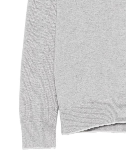 Eleventy White Ribbed Hoodie for men