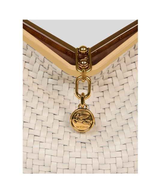 Etro Natural Vela Braided Shoulder Bag