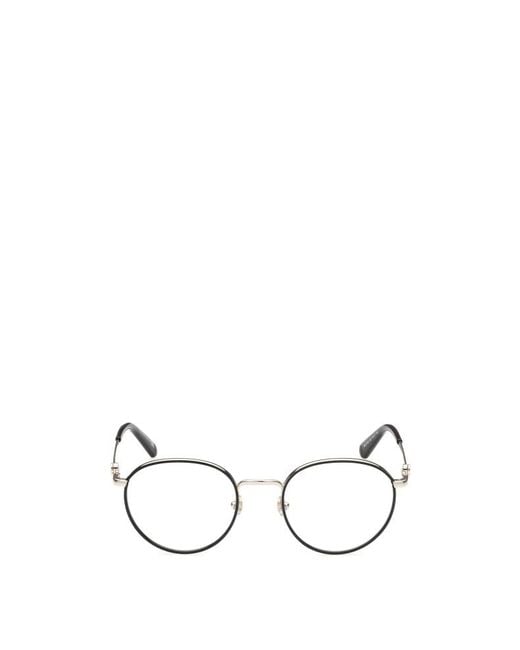Moncler White Eyewear Round Frame Glasses for men