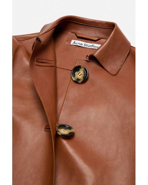 Acne Brown Leather Coat