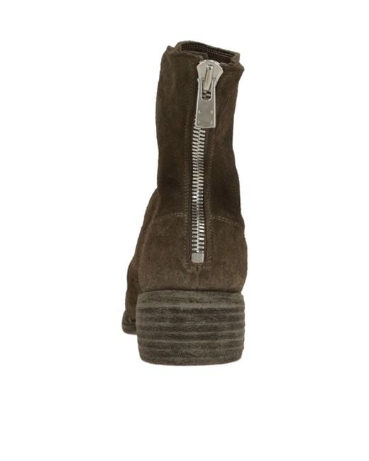 Guidi Brown Zippered Ankle Boots