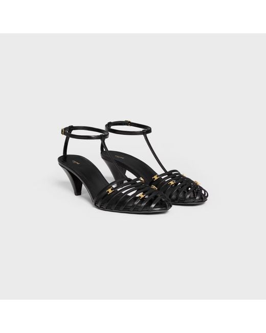 Céline Black Cage Heeled Sandal