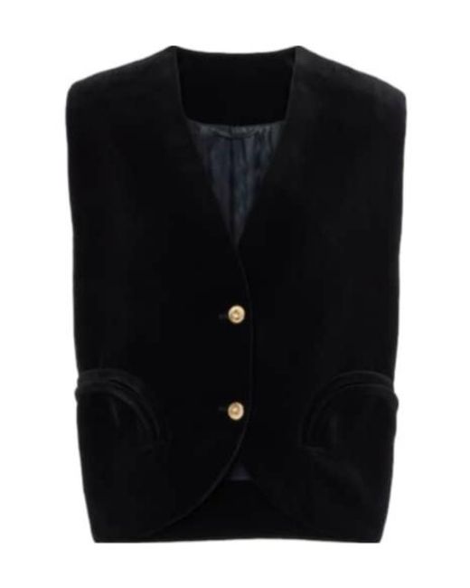 Blazé Milano Black Gliss Cotton Velvet Vest