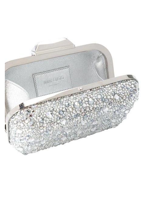 Jimmy Choo Gray Embellished Clutch Bag