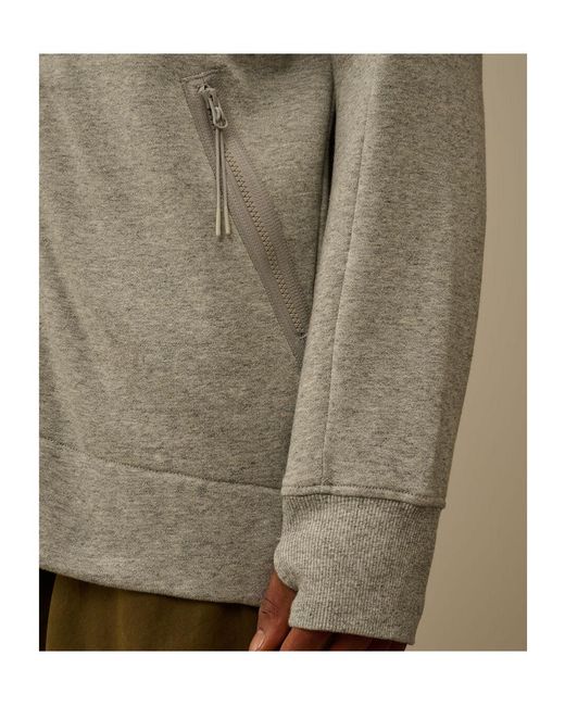 C P Company Gray Goggle Zip-Up Hoodie for men
