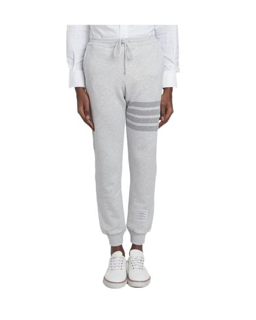 Thom Browne Black Bar Striped Drawstring Pants for men
