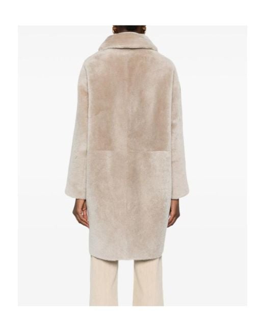 Manzoni 24 Natural Single-Breasted Long-Sleeve Coat