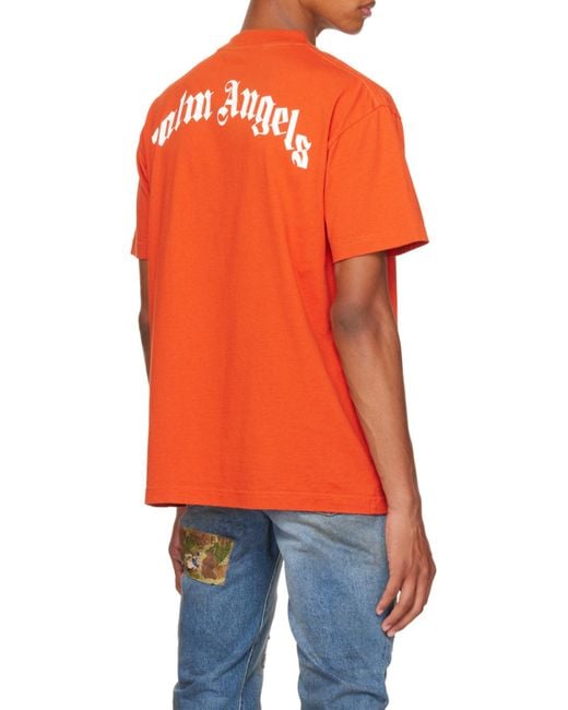 Palm Angels Orange Bear Short-Sleeve T-Shirt for men