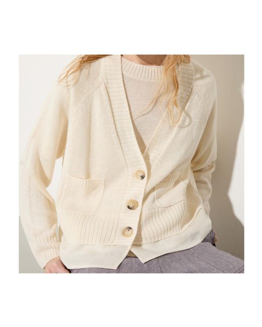 MAX&Co. Natural Linen Blend Knit Cardigan