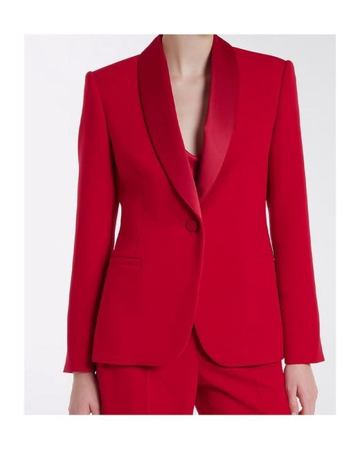 Max Mara Red Long Sleeve Blazer