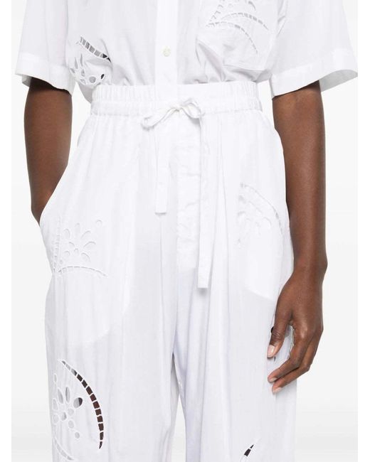 Isabel Marant White Hectorina Drawstring Pants