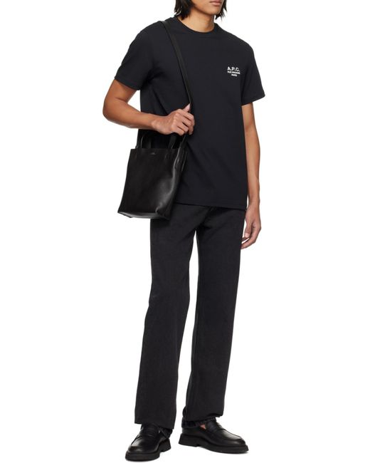 A.P.C. Black Mid-Rise Straight-Leg Jeans for men
