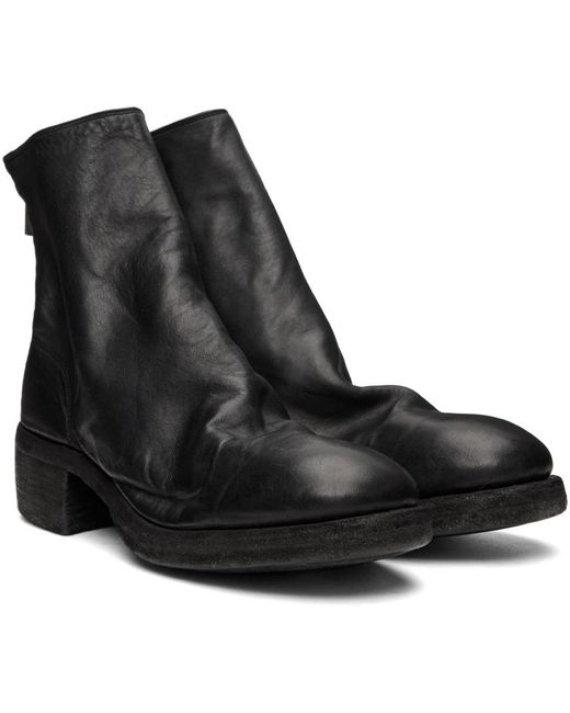 Guidi Black Soft Zipped Ankle Boots