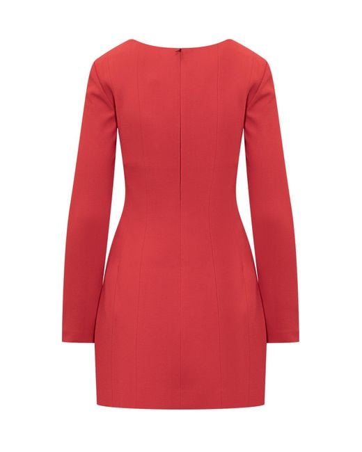 Rebecca Vallance Red Cameron Buttoned Mini Dress