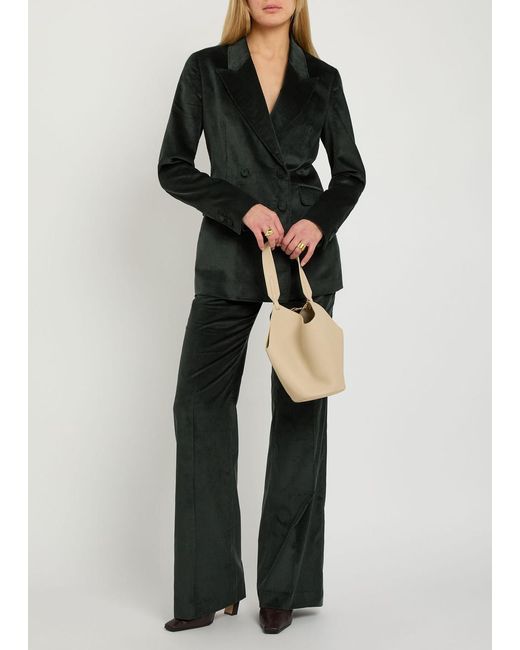 Gabriela Hearst Black Vesta Straight-Leg Corduroy Trousers